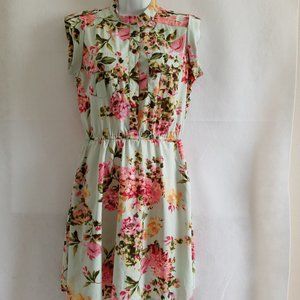 Floral Mint Green Dress by Speed Control Size M